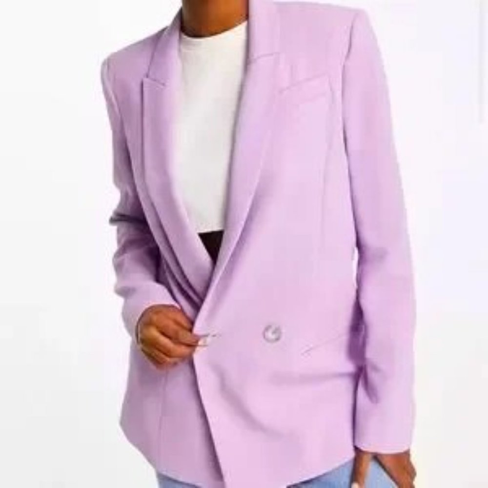 River Island structured blazer in light purple - size 10